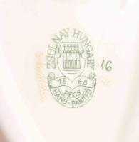 Zsolnay pillangó mintás szív tálka Kézzel festett, jelzett, hibátlan,11,5x8,5 cm