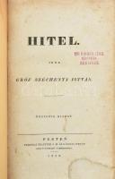 Széchényi István: Hitel. Pest, 1832, petrózai Trattner J. M. - Károlyi István, I-XX-21-270+2 p. Negyedik kiadás. Korabeli félvászon kötésben, címlap alján kis hiánnyal, egyébként jó állapotban