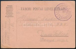 1917 Tábori posta levelezőlap / Field postcard K.U.K. KRIEGSMARINE S.M. PATROUILLENBOOT B