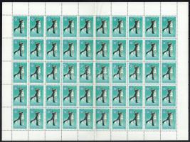 1983 Téli olimpia 1Ft 50-es hajtott teljes ív, ritka (100.000) / Mi 3653 folded complete sheet