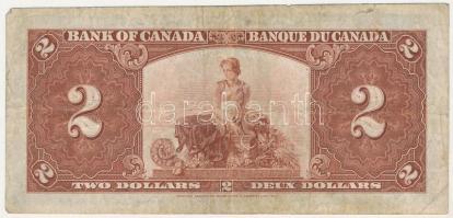 Kanada 1937. 2$ T:F,VG szakadás, kis anyaghiány
Canada 1937. 2 Dollars C:F,VG tear, small material ...