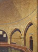 Polgáry Géza (1862-1919): Gőzfürdő (Rudas fürdő- Veli Bej fürdő) Olaj, vászon, jelzett 39x33 cm. Vás...