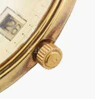 Arany (Au) 14K Tissot karóra, jelzett, quartz, dátumkijelzővel, működik, bőr szíjjal, jó állapotban,...