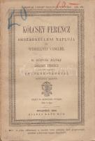 Kölcsey Ferenc: Kölcsey Ferencz Országgyülési naplója és Wesselényi védelme. B. Eötvös József Kölcsey Ferencz fölött tartott emlékbeszédével bővített kiadás. Első-negyedik füzet. [Teljes, két kötetben.] Budapest, 1886. Róth Mór (Prochaska Károly udvari könyvnyomdája). [2] + XVII + [1] + 192 p.; 193-358 p. Kölcsey Ferenc Szatmár vármegye országgyűlési követeként az 1832-1836-os országgyűlésen elsőként emelte a magyar nyelvű politikai szónoklatot korábban elképzelhetetlen magasságokba, az 1840-es évek szabadelvű politikusai (Deák Ferenc, Eötvös József) rengeteget köszönhetnek a költő-politikusnak. Kölcsey egy másik műfajban is újdonságot hozott, az utókor számára készített országgyűlési feljegyzései rendkívüli erővel mutatják be a szabadelvű köznemesi ellenzék gondolkodásmódját. Az 1832-1833-as országgyűlési napló cenzurális okokból a költő életében nem kerülhetett nyilvánosságra, nyomtatásban először 1848 tavaszán jelent meg. A Napló maga Toldy Ferenc 1861-es Kölcsey-összkiadása óta vonult be az életmű középpontjába, a tudatosan szubjektív szempontból megírt összefoglaló azóta olvasható egyfelől politikai kordokumentumként, másfelől a kortárs valóságba ágyazott regényként. A Napló szorosan követi az 1832-1836-os reformországgyűlés hat hónapjának eseményeit, 1832 decemberétől 1833 júliusáig, ahogyan az az irodalmi szerkesztő és kritikus, reformpolitikus szemszögéből látszik. A köteteinkben közölt másik szöveg Kölcsey nagyszabású politikai irata, melyet politikai ügyekben megvádolt képviselőtársa, Wesselényi Miklós érdekében írt, a költő haláláig dolgozott a szövegen, mely védőbeszéd jellege ellenére a Metternich-rezsimet támadó politikai vádiratok legkiemelkedőbbje. A szöveg a Naplóhoz hasonlóan csak posztumusz jelent meg, Toldy Ferenc 1861-es összkiadásától része az életműnek. A két mű együttesen Ráth Mór gondozásában először 1874-ben jelent meg, példányunk az 1886-os, bővített kiadásból származik. (A magyar nemzet családi könyvtára 123-126.) Egységes, fűzött, keretdíszes kiadói borítóban, az első kötet gerince mentén kisebb repedés, a második kötet hátsó borítóján apró hiány. Jó példány.