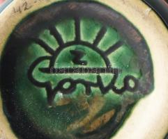 Zsolnay - Gorka Géza kerámia váza Jelzett, hibátlan 10,5 cm