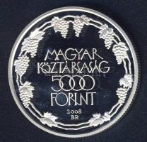 2008. 5000Ft Ag "Tokaji Történelmi Borvidék" T:PP Tanúsítvánnyal!