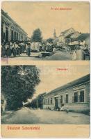 1912 Soborsin, Savarsin; Fő utca a heti vásárkor, piac, városháza. W.L. Bp. / main street during the weekly market, town hall (EK)