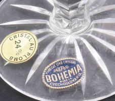 Bohemia ólomkristály borospohár szett. 6 db,, jelzett, hibátlan, m: 16 cm