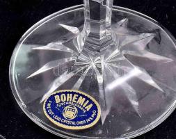 Bohemia ólomkristály pezsgőspohár szett. 6 db,, jelzett, hibátlan, m: 21,5 cm