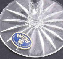 Bohemia ólomkristály borospohár szett, 6 db, jelzett, hibátlan, m: 15 cm