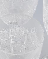 Bohemia ólomkristály borospohár szett, 6 db, jelzetlen, hibátlan, m: 14,5 cm