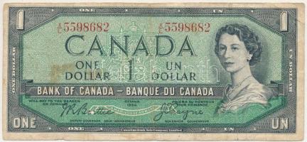 Kanada 1954. 1$ átalakított haj. Szign: Beattie-Coyne T:VG folt Canada 1954. 1 Dollar, modified hair style. Sign: Beattie-Coyne C:VG spot Krause P#74a