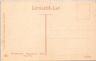 Nagyszeben, Hermannstadt, Sibiu; Grosser Ring / tér, lovashintók. Karl Graef kiadása / square, horse...