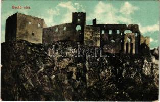 1914 Beckó, Beczkó, Beckov; Beckó vára. Brück Gyula felvétele és kiadása / Hrad Beckov / castle ruins (fa)