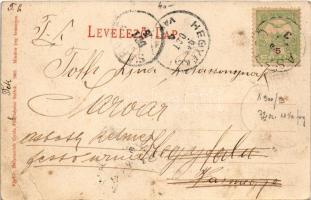 Balatonfüred, Füred; park részlet, Meghívó az Anna Bálra. Balázsovich Gyula kiadása (EB)