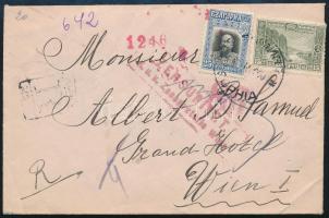 1918 Ajánlott cenzúrázott levél Bécsbe / Registered censored cover to Vienna