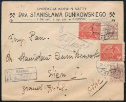 1921 Ajánlott levél 4 db bélyeggel Bécsbe küldve / Registered cover with 4 stamps to Vienna