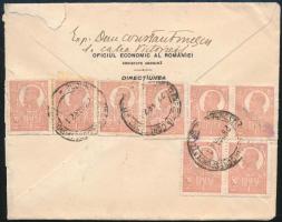 1921 Ajánlott levél 8 db bélyeggel Bécsbe küldve / Registered cover with 8 stamps to Vienna