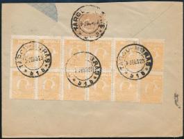 1923 Ajánlott levél 13 db bélyeggel Bécsbe küldve / Registered cover with 13 stamps to Vienna