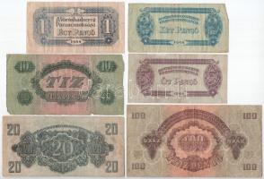 1944. 1P + 2P + 5P + 10P + 20P + 100P "A Vöröshadsereg Parancsnoksága" T:F,VG