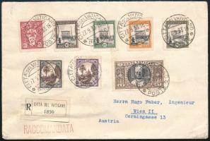 1933 Ajánlott levél Bécsbe / Registered cover with 8 stamps to Vienna