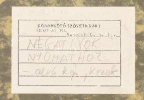 Baranyai András (1938-2016): Kezek című munkáihoz és egyéb munkákhoz használát fotó negatívok, nyomó...