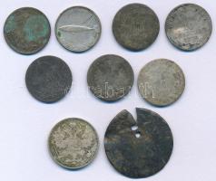 9db-os, gyenge állapotú magyar és külföldi, Ag és billon érmetétel, 1795G 12kr Ag "I. Ferenc&qu...