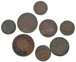 1800-1851. 1kr-15kr (8db), közte 1800E 3kr Cu "I. Ferenc" T:F,VG közte átfúrt