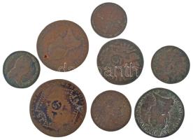 1800-1851. 1kr-15kr (8db), közte 1800E 3kr Cu "I. Ferenc" T:F,VG közte átfúrt