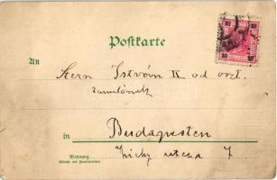 ~1900 Krampusz litho (apró szakadás / small tear)