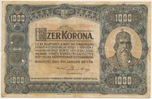 1920. 1000K "B 18 551981" T:F,VG erős papír, de lyukak