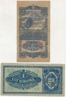 1920. 1K + Ausztria 1945. 10Sch T:F,VG