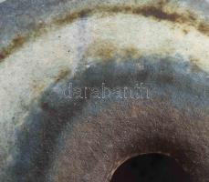 Simó Ágoston (1925-2011): Retró kerámia kavicsváza, kis kopással jelzés nélkül, d: 12 cm