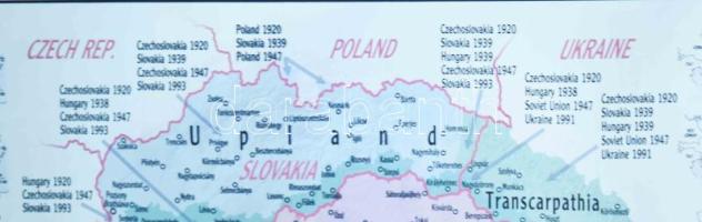 Nagy méretű Trianoni döntést bemutató térképes plakát 140x100 cm