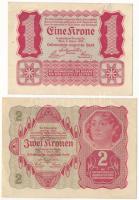 Ausztria 1922. 1K + 2K T:AU,XF Austria 1922. 1 Krone + 2 Kronen C:AU,XF