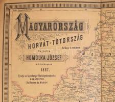 Magyarország Horvát-Tótország térképe Budapest, 1887, Eggenberger. (Hoffmann és Molnár). Kőke Frigye...