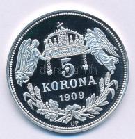DN "Királyi koronák - Ferenc József 1909. 5K" Ag emlékérem tanúsítvánnyal (20g/0.999/38,61...