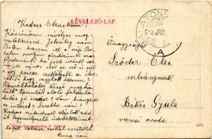 1913 Balatonberény, vitorlás a Balatonon. Müller Vilmos kiadása (W.L. ?) (EK)