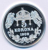 DN "Királyi koronák - I. Béla / 5 korona 1909" Ag emlékérem tanúsítvánnyal (20g/0.999/38,6...