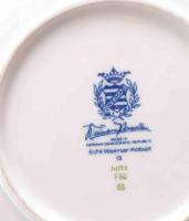 Weimar és Reichenbach kobalt festéses dísztál. Jelzett, kis kopással, d: 19-19,5 cm
