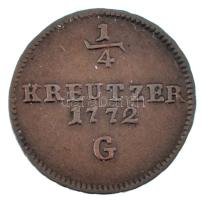 Osztrák államok / Burgaui őrgrófság 1772G 1/4kr Cu "Mária Terézia" Günzburg T:XF,VF
Austr...