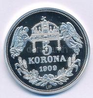 DN "Királyi koronák - I. Ferdinánd / 5 korona 1909" Ag emlékérem tanúsítvánnyal (20g/0.999...