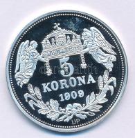 DN "Királyi koronák - II. Lipót / 5 korona 1909" Ag emlékérem tanúsítvánnyal (20g/0.999/38...