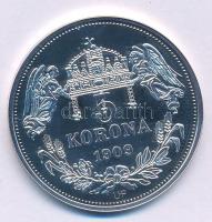 DN "Királyi koronák - Károly Róbert 5 korona 1909" Ag emlékérem (20g/0.999/38,61mm) T:PP p...
