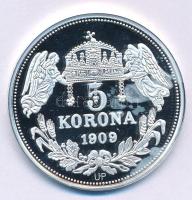 DN "Királyi koronák - IV. (Kun) László / 5 korona 1909" Ag emlékérem tanúsítvánnyal (20g/0...