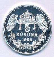DN "Királyi koronák - Aba Sámuel / 5 korona 1909" Ag emlékérem tanúsítvánnyal (20g/0.999/3...