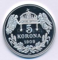 DN "Királyi koronák - Szent István / 5 korona 1909" Ag emlékérem tanúsítvánnyal (20g/0.333...