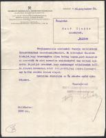 1920 Kolozsvár, Erdélyi Szénbánya Rt. gratuláló levele házasságkötés alkalmából, fejléces papíron, bélyegzésekkel