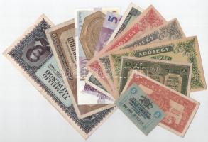 11db-os vegyes magyar és külföldi bankjegytétel T:XF-VG 11pcs mixed Hungarian and foreign banklnote lot C:XF-VG