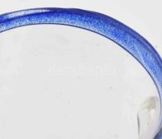 Kancsó. cca 19. első fele, Feketeerdő, színtelen hutaüveg, pereménél kéküveg díszítéssel. Hibátlan, ...